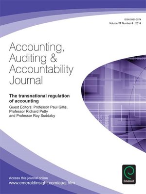 cover image of Accounting, Auditing & Accountability Journal, Volume 27, Issue 6